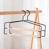 Clip para Pantalones de Madera de Haya Multicapa Transfronterizo con Arte de Hierro Estante Sin Costuras de Lujo Ligero para Uso Doméstico para Colgar Ropa, Pantalones, Bufandas, Toallas y Estante para Pantalones