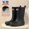 Botas de lluvia de media pantorrilla de moda para mujer, estilo japonés y coreano, transfronterizas, zapatos largos impermeables, zapatos de agua nuevos, cubrezapatos