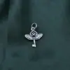 Plata de Ley S925 Colgante de Llave con Alas en Forma de Corazón Colgante de Llave Voladora Accesorios para Pulsera de Cuentas Hecha a Mano DIY Colgante