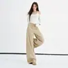 Jeans Lavados de Tiro Alto Color Café Moca Transfronterizos para Mujer, Novedad Principios de Otoño 2026 Casual de Corte Holgado con Efecto de Caída y Diseño Curvo