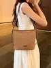 Bolsa de Praia de Verão para Mulheres, Bolsa Saco Listrada Casual, Bolsa de Palha Texturizada para o Dia a Dia, Bolsa Transversal de Ombro Versátil