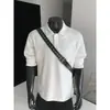 Sudadera de manga larga deconstruida de alta gama estilo americano para hombre, marca de tendencia nueva primavera/otoño, chaqueta elegante de alta resistencia en blanco