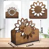Portarrollos de Papel de Cocina Vertical de Girasol Transfronterizo Dispensador de Papel de Cocina de Madera Maciza para Mesa de Restaurante Decoración de Escritorio para Sala de Estar Portarrollos de Papel