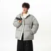 Jaqueta Reversível de Algodão Estilo Americano Jack Chuan Yang Marca Retro Tendência Estampa Completa Roupas de Algodão Cinco Estrelas Masculino Feminino Aquecimento de Inverno Jaqueta Puffer