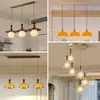 Lámpara colgante de mesita de noche para dormitorio, barra de bar de madera maciza y vidrio estilo retro americano, estilo wabi-sabi, lujo ligero, lámpara colgante pequeña de alta gama para comedor