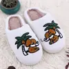Medio Bolso de Invierno con Elefante Hawaiano Lindo de Dibujos Animados Zapatillas Domésticas de Pelo sintético con Forro Polar Zapatillas de Algodón para Interior del Hogar