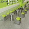 Celebridad de Internet Tienda de Té de Limón y Té con Leche Combinación de Mesa y Silla Estilo Industrial Cafetería Tienda de Bebidas Frías Acero Inoxidable Pared Cabina Taburete