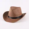 Chapéu de Cowboy Ocidental Novo Estilo de Verão para Homens, Chapéu de Lazer de Praia, Chapéu de Palha, Chapéu Fresco Respirável, Chapéu de Proteção Solar