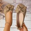 Zapatos Planos Cómodos de Talla Grande para Mujer de Comercio Exterior Nuevo Modelo 2025 Lazos Color Sólido Punta Cuadrada Versátiles Slip-On Venta al por Mayor