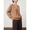 Nuevo Top Casual de Punto de Manga Larga con Cuello en V para Otoño 2026, Holgado y Delgado, para Transmisión en Vivo y Distribución Transfronteriza