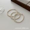 Pulseira de miçangas de pérola de água doce natural estilo retrô francês simples Chen Mo pulseira elástica elegante artística com contas