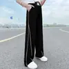 Conjunto de Manga Corta para Niña Grande 2026 Nuevo Estilo Coreano Delgado Estampado Cuello Redondo Top Casual Holgado Pantalones de Pierna Recta Pierna Ancha