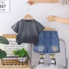 Ropa de Verano para Niños de 1 a 4 Años, Ropa para Bebés de 2 Años, Traje de Manga Corta para Niño de 3 Años, Ropa de Verano de Dos Piezas para Niños de 5 Años al por Mayor