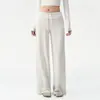 Conjunto de Yoga Feminino Manga Longa Calça Wide Leg com Cordão Cintura Alta Emagrecimento Secagem Rápida Respirável Roupas Fitness Femininas Roupa Esportiva Feminina