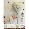 Accesorios para Fotos de Bebé Niño Luna Llena Globo Bebé de 100 Días Decoración del Hogar Tela de Fondo 100 Decoraciones