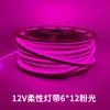 Fita de LED Neon Flexível 12V24V 2835 6*12 À Prova d'Água para Exterior Formato de Letra para Publicidade Fita de Luz Suave Colorida