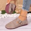 Hebilla de Cinturón Plana Retro Zapatos de Suela Baja de una Sola Capa para Mujer Transfronterizos Nuevo Estilo Slip-on Zapatos Mocasines Perezosos Zapatos de Lona Amazon