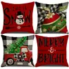 Capas de almofada de Natal outono e inverno transfronteiriças, capas de almofada de sofá, almofadas decorativas de linho estampadas, atmosfera de Natal no atacado
