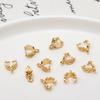 Cor retendo folha de cobre em forma de melão semente clipe clipe de trigo espiga flor botão pequeno pendente brincos diy colar pulseira acessórios pendentes