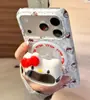 Funda Creativa de Dibujos Animados Gato Negro Kt Adecuada para iPhone 17 Pro Max, Apple 16 Pro/15 Soporte Magnético