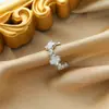 Anillo Ladrillo de Diseño Nicho de Alta Gama Lujo Accesible para Mujer Moda Europea y Americana Creativo Zirconia Chapado en Oro Anillo Abierto Ajustable