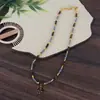 Collar de Piedra Ojo de Tigre Natural Estilo Maillard Diseño Retro Étnico Cadena para Suéter Collar de Nicho de Alta Gama