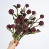 Novo Modelo de Flor Artificial Dente-de-Leão de 6 Cabeças, Haste Única, Bola Dourada para Decoração de Mesa de Jantar em Casa, Flor Artificial Transfronteiriça