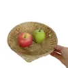 Cesta Redonda de Bambú Tejido para Frutas Hogar Sala de Estar Cesta de Bambú para Frutas Cesta para Huevos Pan Cesta Tejida de Bambú Cesta para Empaque de Regalos Almacenamiento