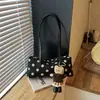 Bolsa tote de bolinhas estilo ins coreano, bolsa casual de linho para outono, nova bolsa versátil para ombro e axila para o dia a dia 2026