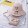 Bolsa Fresca Pequena Proteção Solar Chapéu de Sol Chapéu de Praia de Verão para Crianças Chapéu de Palha Ondulado Chapéu de Sol Dia das Crianças Presente de Aniversário
