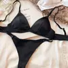 Conjunto de Lingerie Sexy Cetim Estilo Francês, Aro Fixo, Renda Delicada, Sutiã Confortável Sem Fio com T-Back, Design Fino para Busto Grande