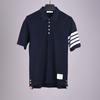 Camisa Polo de Manga Curta de Algodão Puro da Marca Tendência Tb para Homens e Mulheres, Camiseta Clássica Casual Simples Versátil 2116