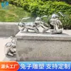 Venda Direta de Fábrica Escultura de Coelho Personalizável em Aço Inoxidável Animal Artificial Decoração de Arte Decoração de Jardim Villa Artesanato