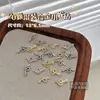Mini decoración de uñas de aleación plateada blanca con lazo K, cinta dorada, mariposa, joyería para uñas, paquete de 20, venta al por mayor