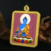 Colgante Thangka de Cinabrio de los Doce Signos del Zodíaco Bodhisattva Samantabhadra Manjushri Ocho Deidades Guardianas Amuleto del Buda del Año de Nacimiento Caja Gau