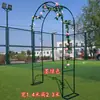 Suporte de flores em arco suporte trepador suporte para roseira de jardim clematite rabanete verde suporte para plantas portão de flores externo decoração de pátio