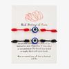Venta Caliente Transfronteriza Nuevo Pulsera de Cuerda Roja Ojos Azules Ojo del Diablo Amuleto de la Suerte Amistad Tejida Ajustable Pulsera de Tarjeta de Papel
