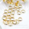 Accesorios de joyería DIY Anillo de superficie cortada hueca Cuenta de doble agujero Anillo hexagonal chapado en oro real chapado en cobre