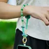 Cordón para Teléfono Estilo Tíbet Original con Borlas Tejidas a Mano del Tíbet, Cadena para Teléfono Estilo Chino con Cuentas de Aventurina Verde, Regalo de Alta Gama