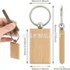 Chaveiros Ovais de Madeira de Faia em Estoque para Atacado Acessórios de Chave Retangulares, Redondos, em Formato de Coração para DIY Artesanato Decorativo
