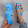 Comercio exterior 2026 verano nuevo sandalias cruzadas para mujer talla grande, chanclas casuales para exteriores con bloques de color europeas y americanas, sandalias de playa para mujer