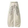 Nuevos Pantalones Casuales de Pierna Ancha con Estampado de Letras Estilo Europeo y Americano 2026 Pantalones Casuales de Media Luna Juveniles de Moda Suministro al por Mayor 34