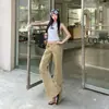Pantalones Casuales de Diseñador para Mujer, Estilo Juvenil de Moda Verano 2026, Estilo Retro Americano, Cintura Baja, Acampanados, Corte Delgado, que Alargan la Figura