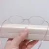 Armazón de Gafas Ovaladas sin Marco con Borde Rosa Brillante para Mujeres con Caras Pequeñas, Varillas Ultra-Ligeras de Memoria, Adecuado para Lentes de Alta Graduación