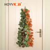 Hongyu Folha de Eucalipto Redonda Colorida Rattan Simulação Folha de Dinheiro Planta Verde Trepadeira Casamento Decoração de Casa Gancho de Porta