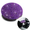 Cubierta protectora con anillo de arranque de un botón incrustado con diamantes para coche, modificación de interior de coche, pegatina decorativa de cubierta de taladro caliente para interruptor de encendido de coche