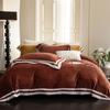 Conjunto de Quatro Peças Quente de Veludo Leiteiro High-End Capa de Edredom Bordada Coração de Menina Veludo Aconchegante Roupa de Cama de Veludo Coral