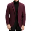 Blazer corto de lana para hombre de Amazon transfronterizo, estilo europeo y americano, talla grande, cuello de solapa de dos botones, chaqueta casual de negocios