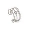 Anillo Sencillo de Acero de Titanio Estilo Europeo y Americano de Gama Alta Abierto de Nicho Elegante Moderno para Hombres y Mujeres