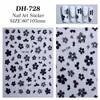 Pegatinas para Uñas Pequeñas Flores Pintadas a Mano en Blanco y Negro Planas de Gama Alta Pequeñas Flores Fragantes Pegatinas para Uñas Joyería Estilo Dh
